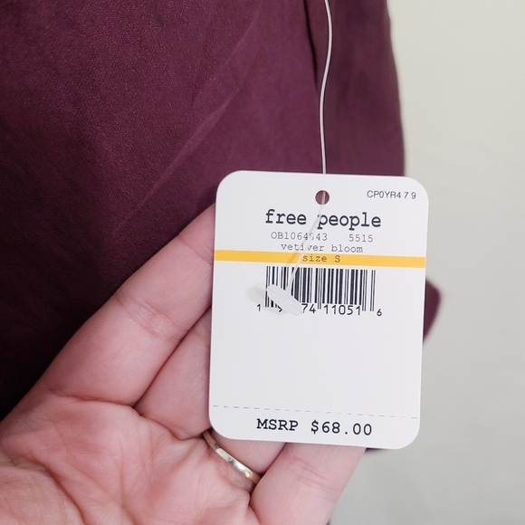 Free People Turn It On Cami plum purple sequins NEW Size Medium - Picture 7 of 7